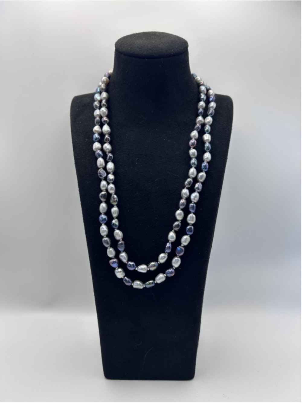 Necklace Multicolor Pearl Beaded Long Strand Lobster Clasp‎ 34 Inch Statement